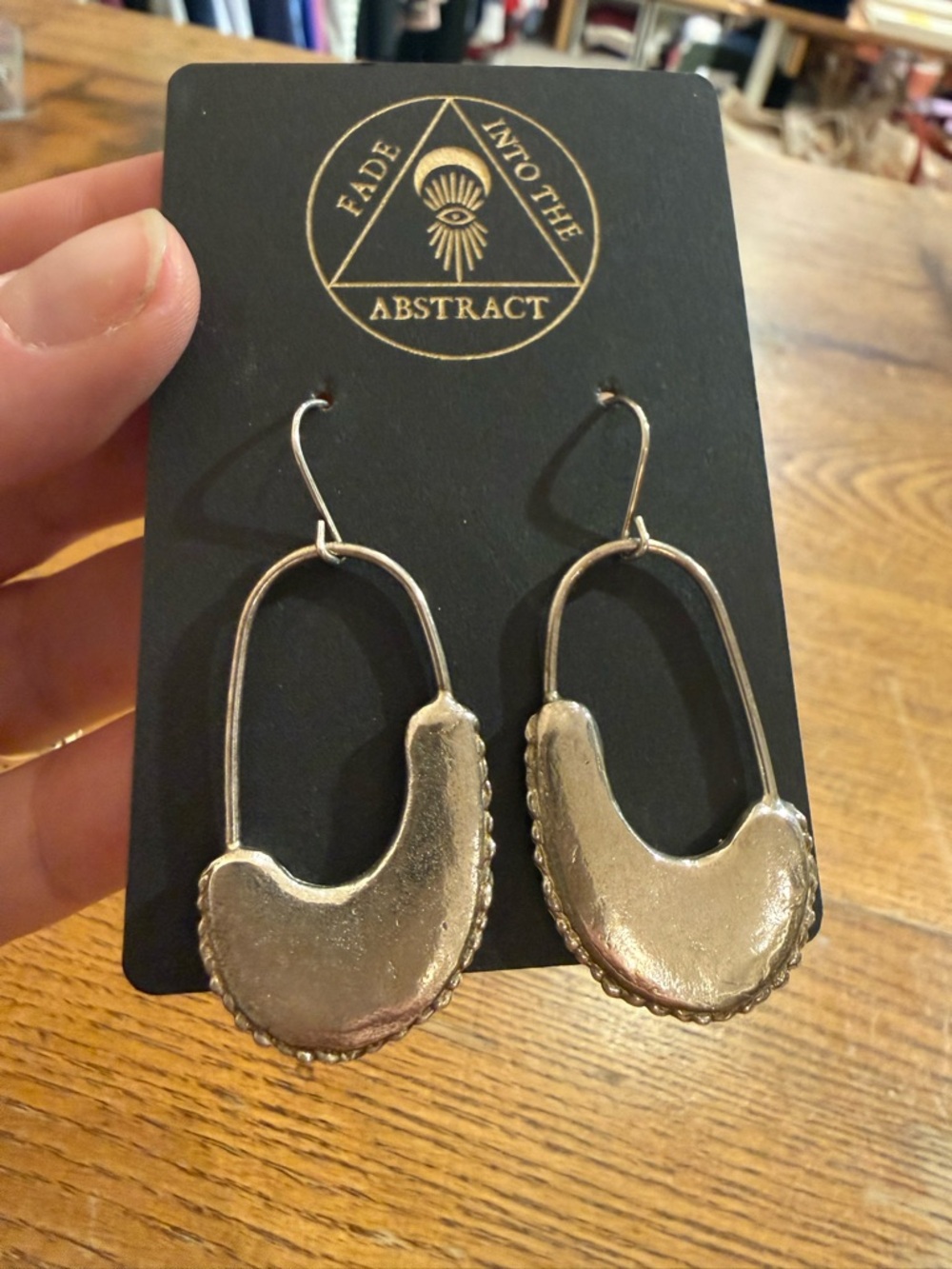 Fade Into The Abstract Silver Hook Drop Earrings - Picture 3 of 4